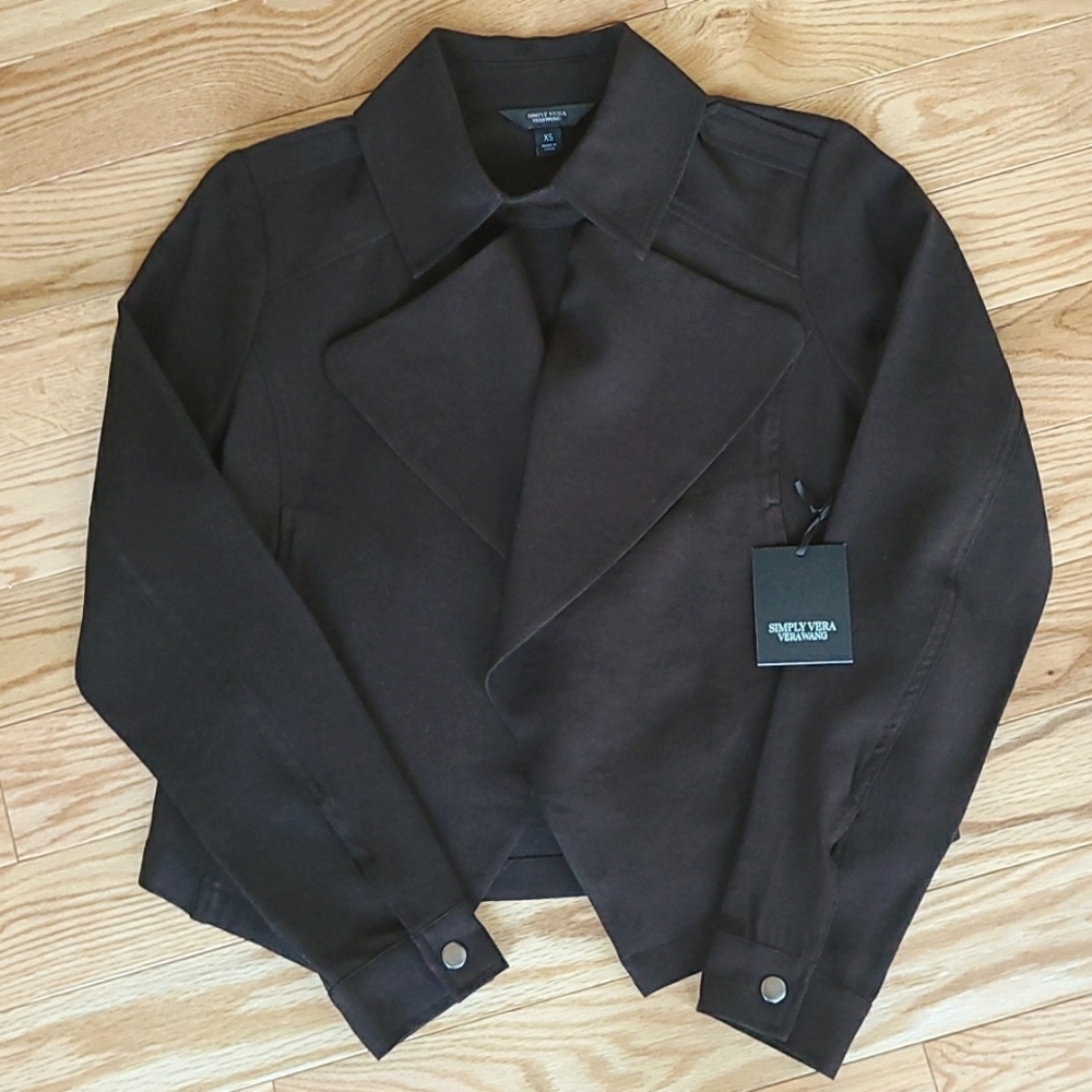 Simply Vera Vera Wang Open Blazer Jacket Size XS. Black  NWT